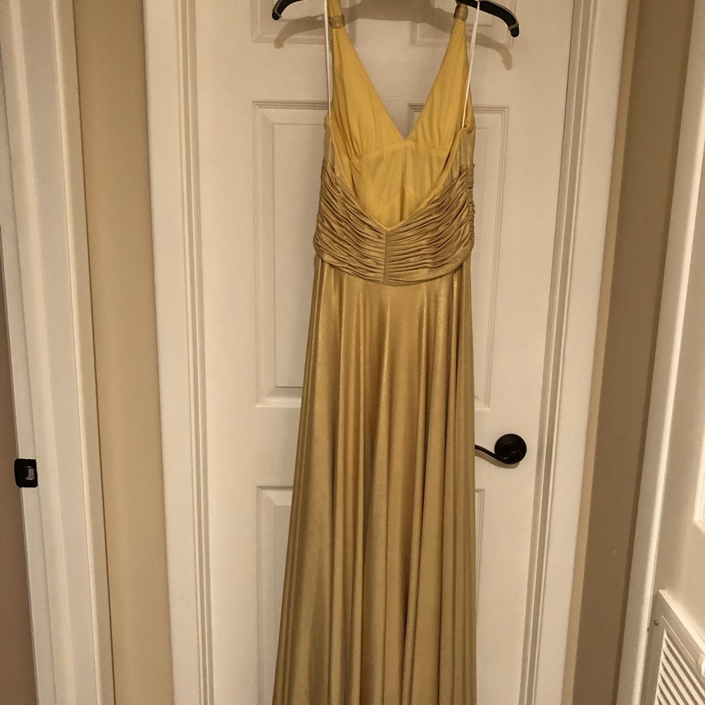 Kathy Hilton Gold Halter Gown